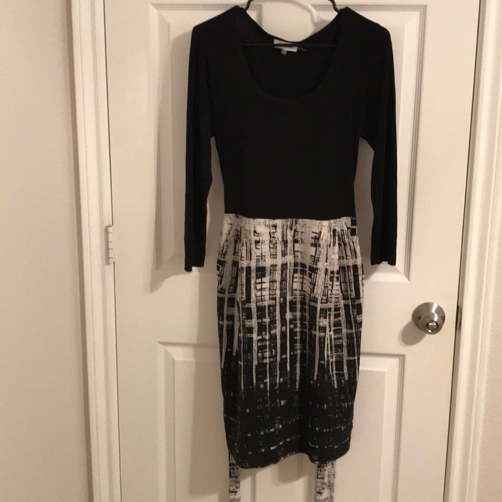Calvin Klein Black and  White Dress